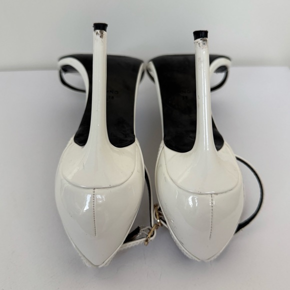 Mango White Patent Ankle-Cuff Strap Stiletto Heels Sandals. US 7.5 EU 38. Used. - Picture 12 of 16